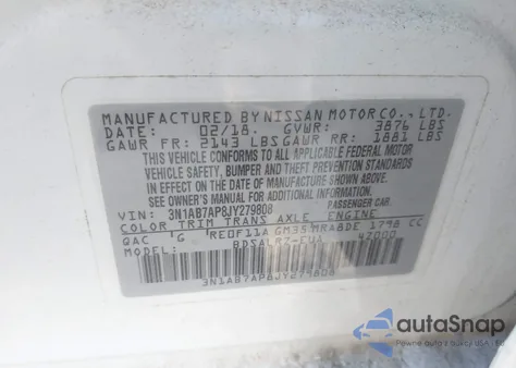 2018 Nissan Sentra Sr from USA, damaged, VIN 3N1AB7AP8JY279808